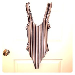 “Wild Honey” Striped Body Suit; NWT